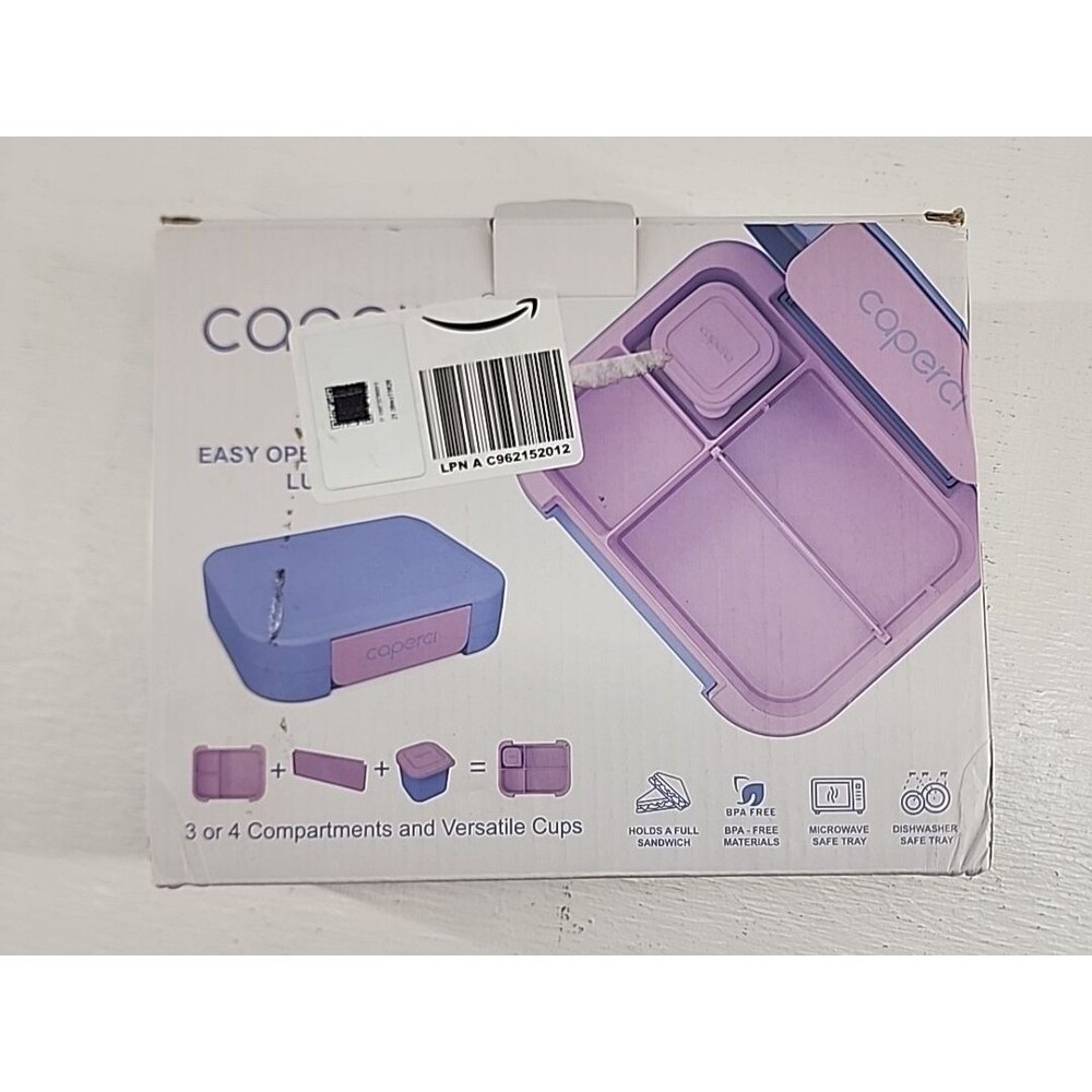 Caperci Kids Bento Lunch Box Holds 5.5 Cups Removable Compartment Divider